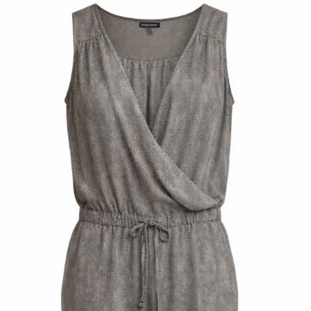 Eileen Fisher Washable Silk Jumpsuit S V-neck Sleeveless Minimalist Cropped
